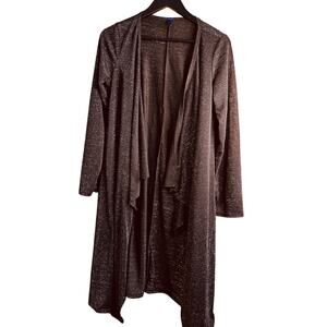 Dress to Impress Soft Stitch Womens Cardigan/Sweater Black/Silver Long Sleeve 2X